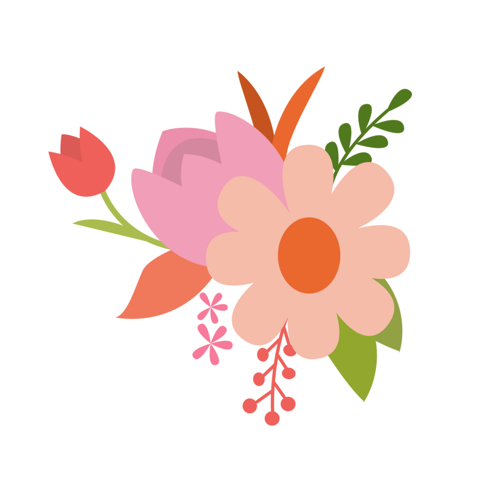 a flower bouquet on a transparent background png