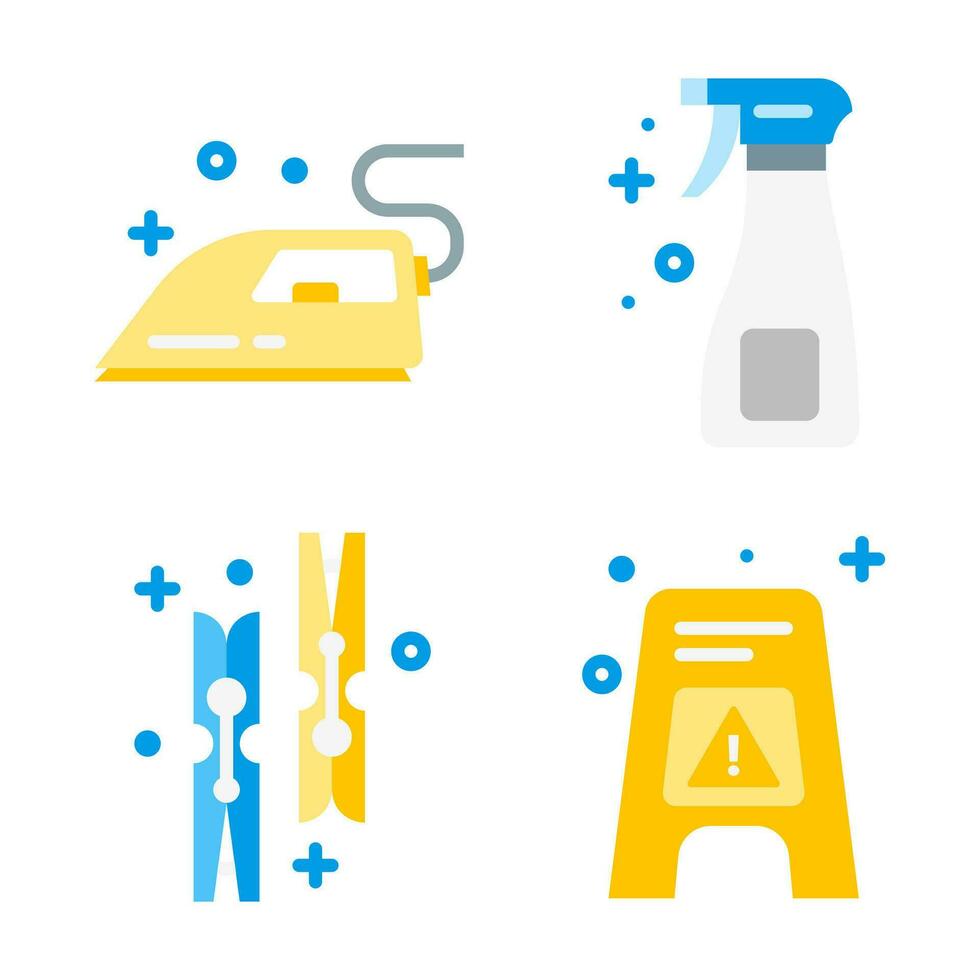 Laundry Service Color Icon Collection vector