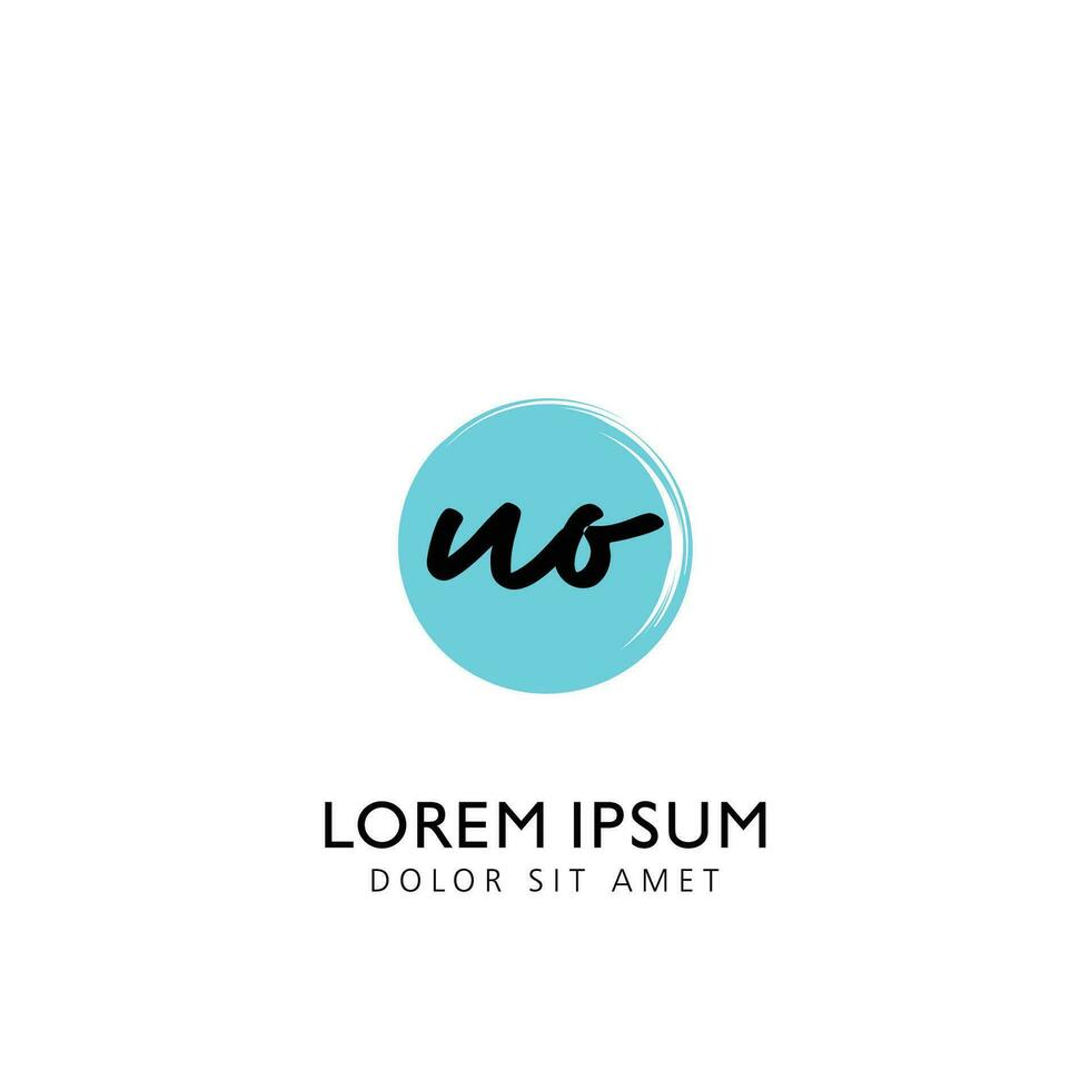 UO Initial Handwriting Circle Brush Template Design vector