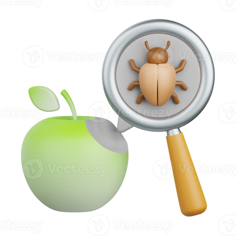 3d tolkning frukt insekt isolerat användbar för lantbruk, teknologi, smart bruka och innovation design png