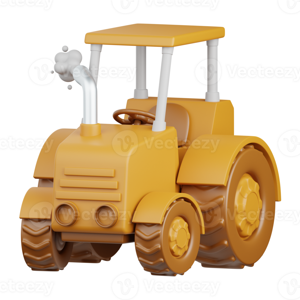 3d representación tractor aislado útil para agricultura, tecnología, inteligente granja y innovación diseño elemento png