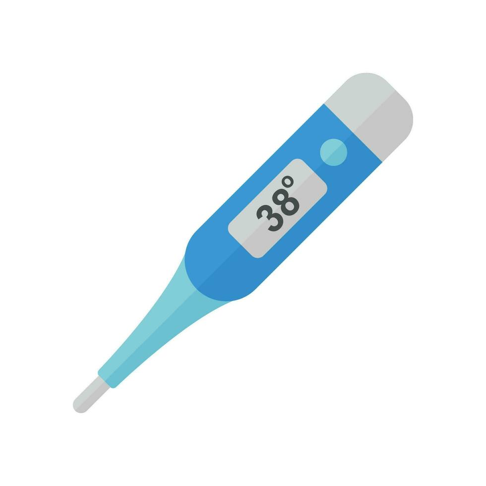 Flat Design Style Thermometer icon. Glass medical digital thermometer for fever measurement diagnostic. simple pictogram for medical healthcare Vector illustration design on white background. EPS 10