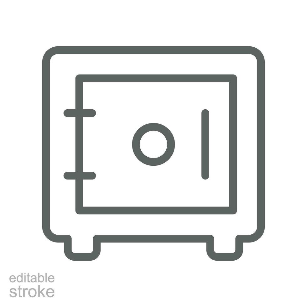 Save money line icon. wallet web, Safe bank for safety protection. Deposit secure box. Wealth for business and finance concept. Editable stroke. Vector illustration. design on white background. EPS 10