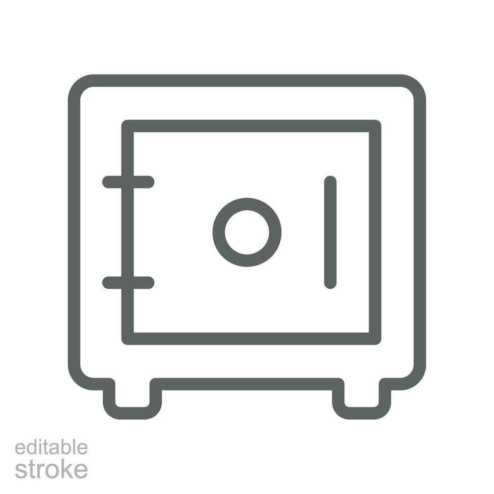 salvar dinero línea icono. billetera web, seguro banco para la seguridad proteccion. depositar seguro caja. riqueza para negocio y Finanzas concepto. editable ataque. vector ilustración. diseño en blanco antecedentes. eps 10