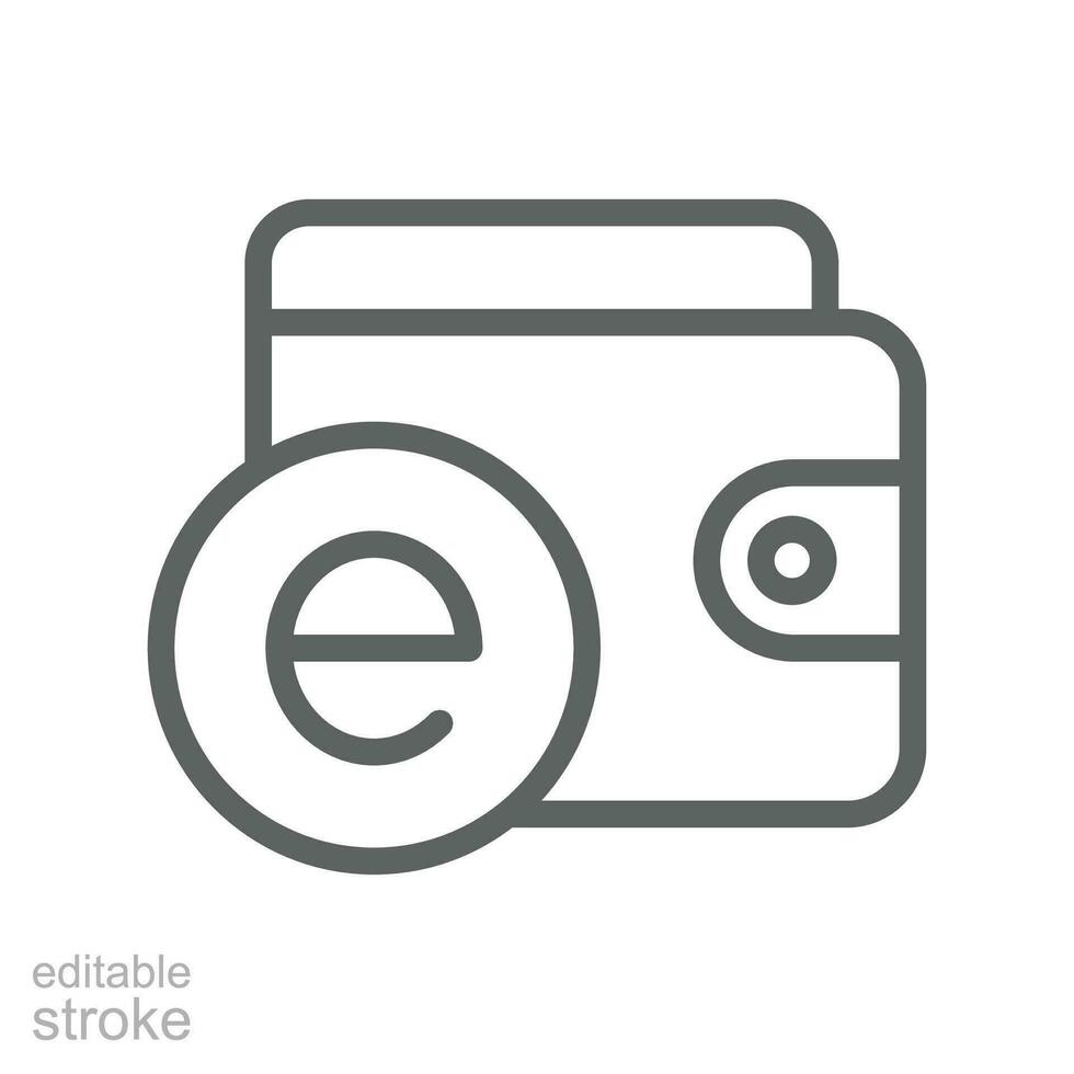 E-wallet line icon. digital wallet Can be used for web and mobile. Mobile banking, online finance e-commerce payment application for mobile phone vector illustration design on white background EPS 10