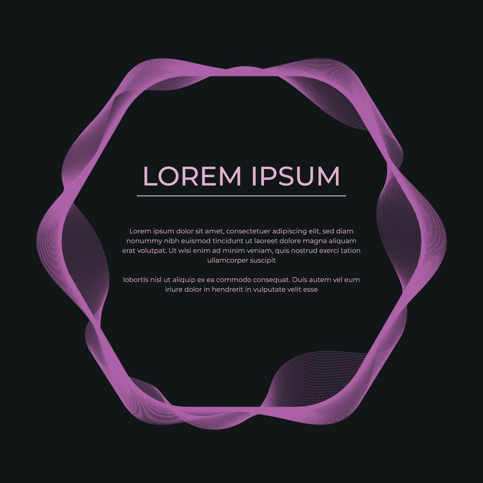 gradient color wavy lines frame vector