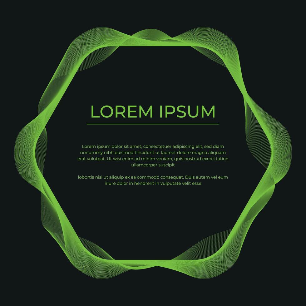 gradient color wavy lines frame vector