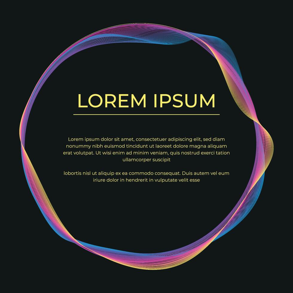 gradient color wavy lines frame vector