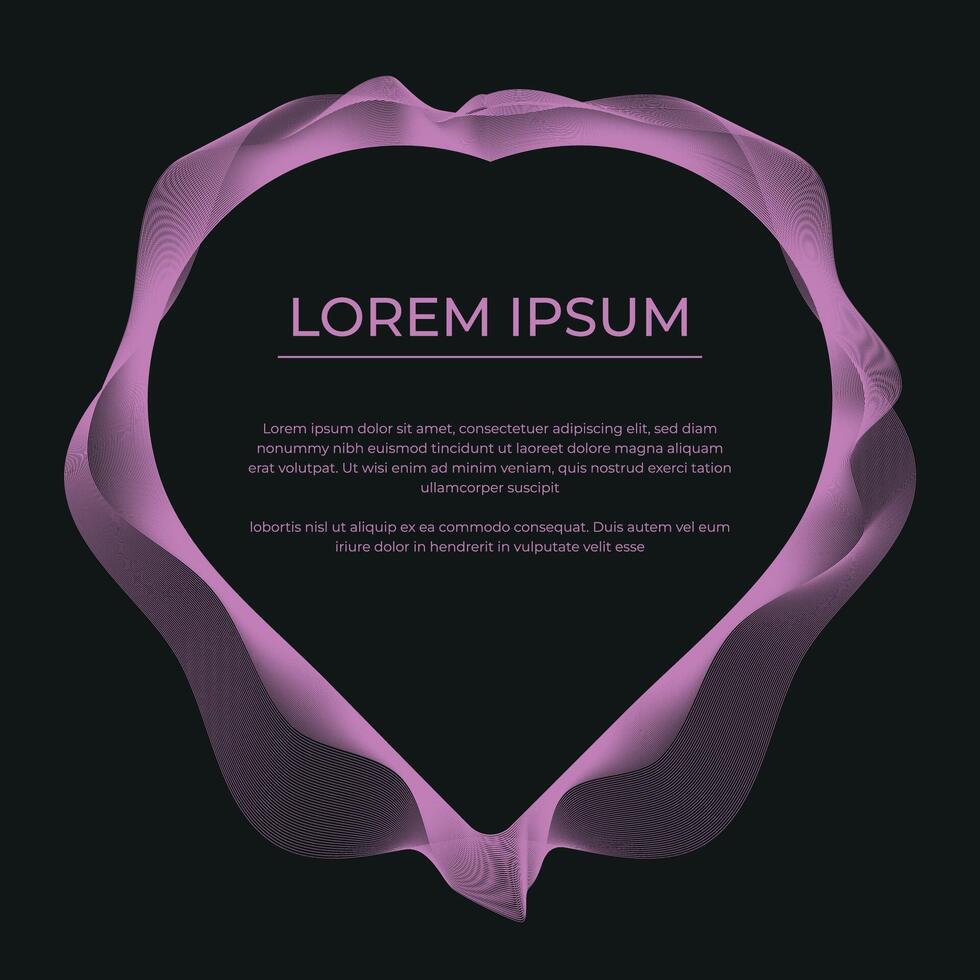 gradient color wavy lines frame vector