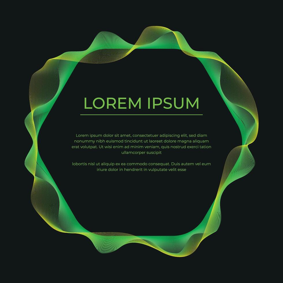 gradient color wavy lines frame vector