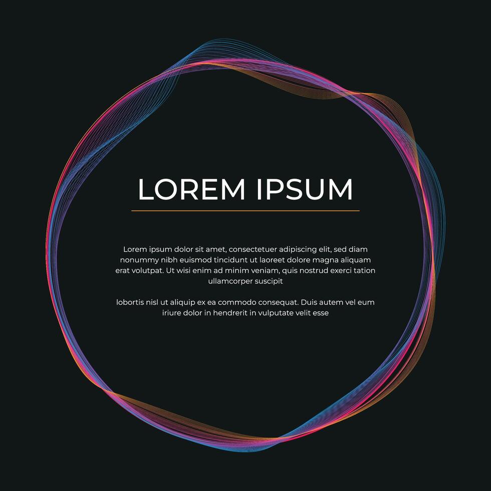 gradient color wavy lines frame vector