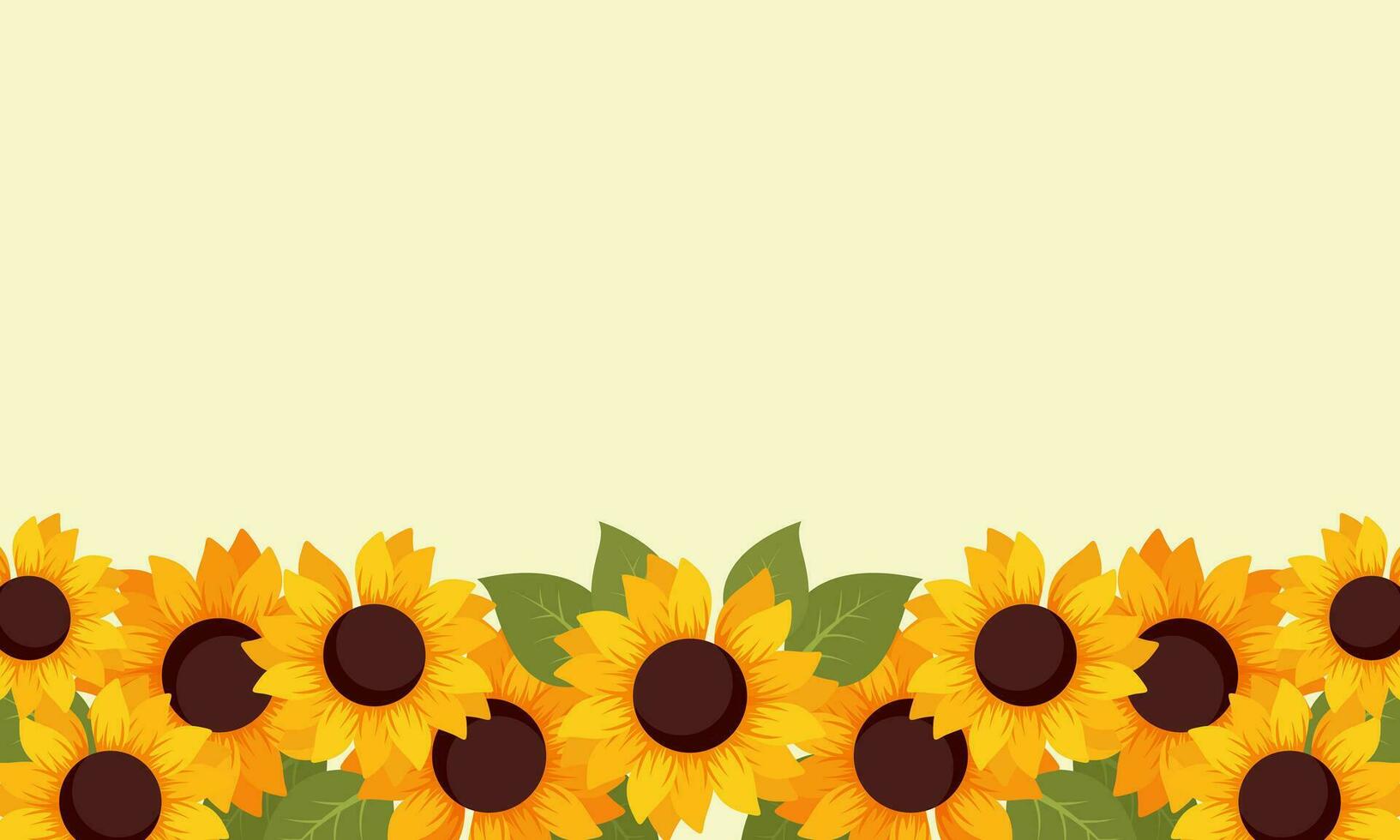 Hand Drawn Natural Sunflower Border Frame Vector
