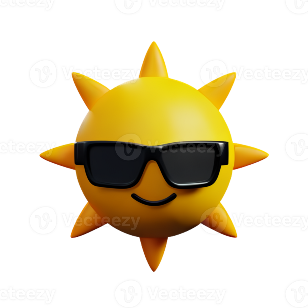 Sun Cute Summer AI Generative png