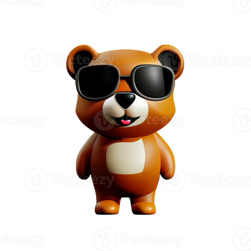 Grizzly Bear Glasses  AI Generative png