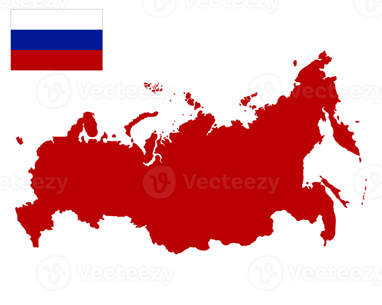 Rusland kaart en nationaal vlag van Rusland. png