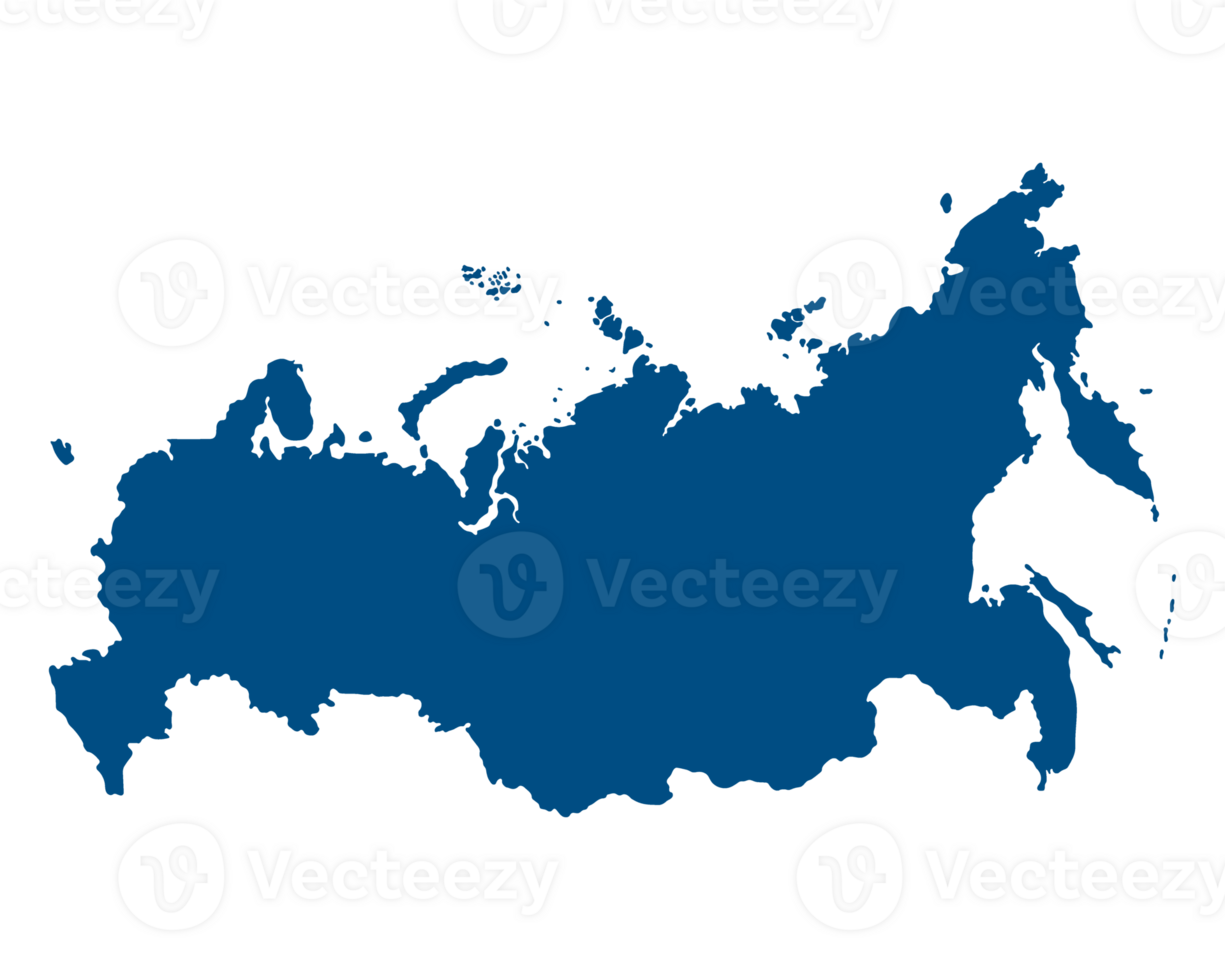 Russia map in blue color. Map of Russia in administrative regions. png