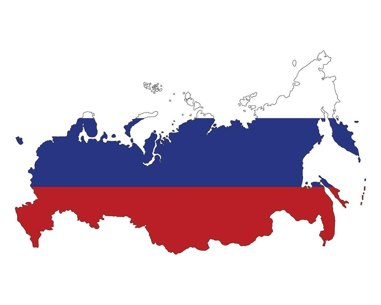 Russia map with Russian flag. Map of Russia. vector