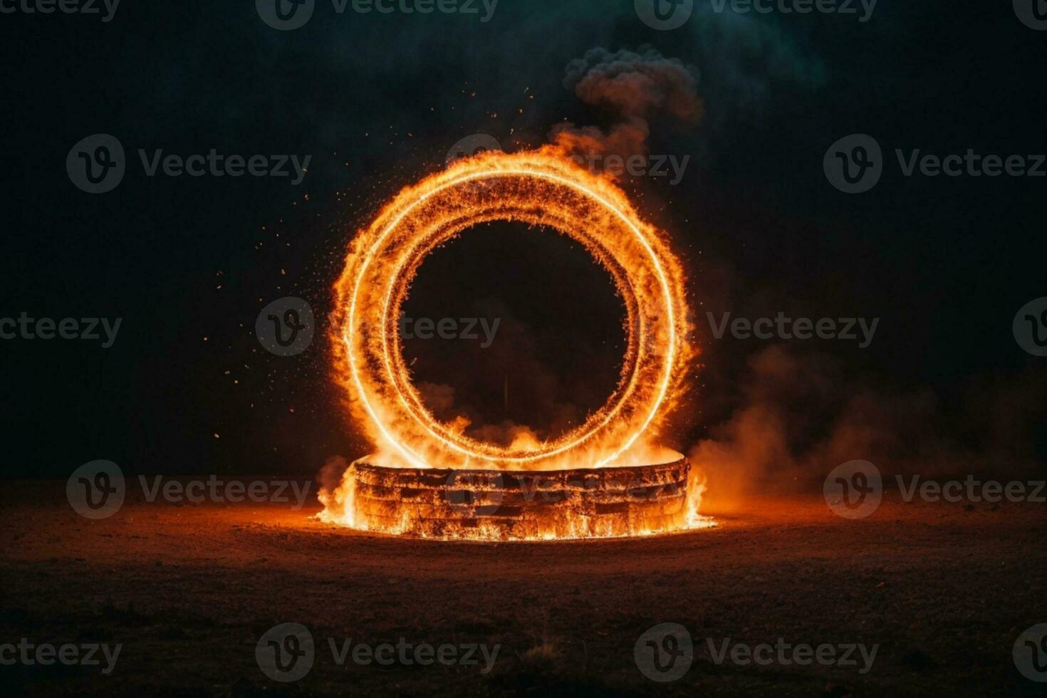 Ring of fire. AI generated photo