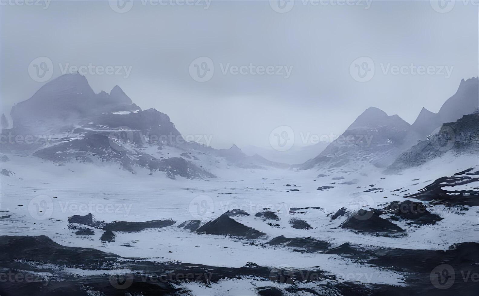 snow covered mountains, photo