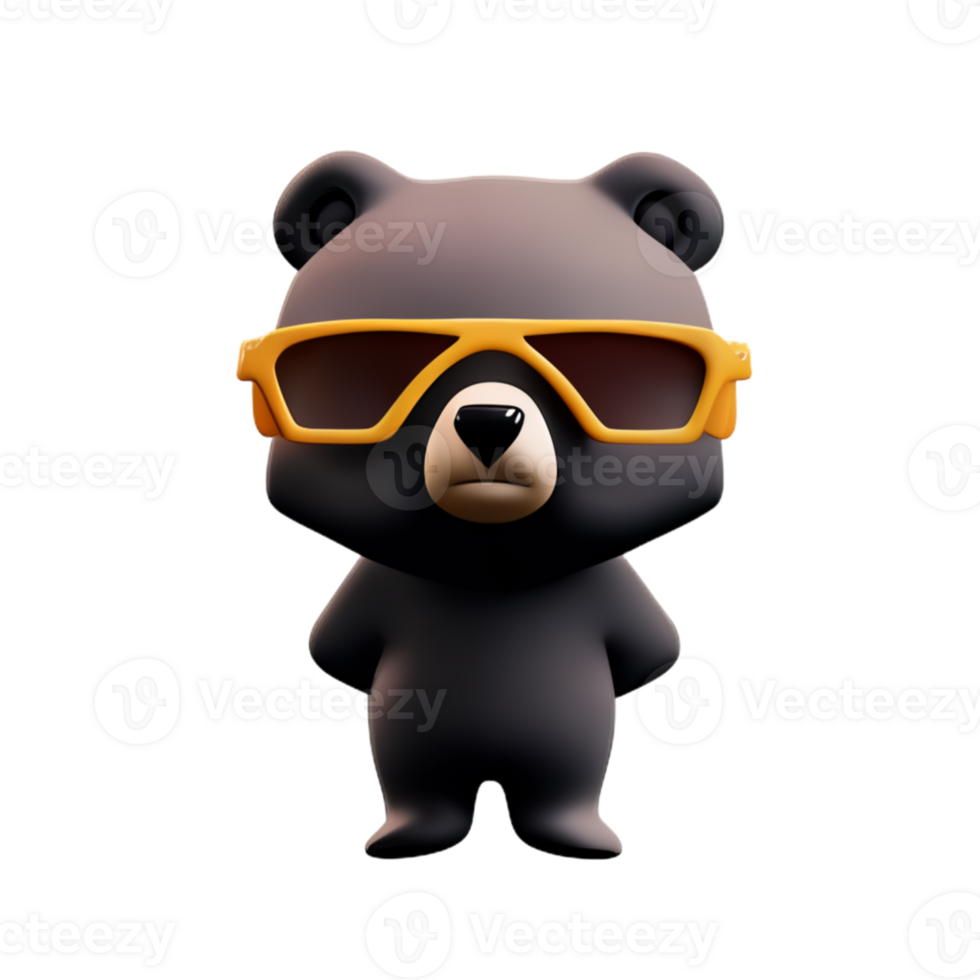 Grizzly Bear Glasses  AI Generative png
