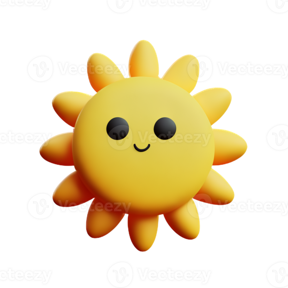 Sun Cute Summer AI Generative png