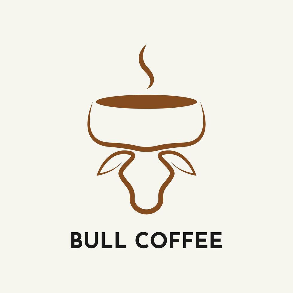 Bull coffee logo design creative idea vector