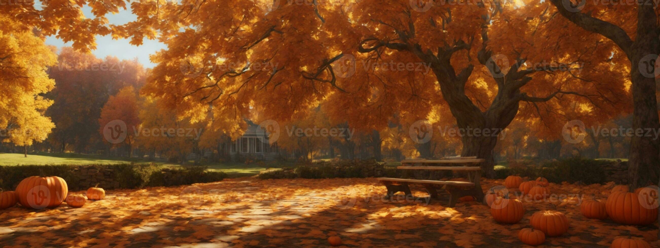 autumn scene. AI generated photo