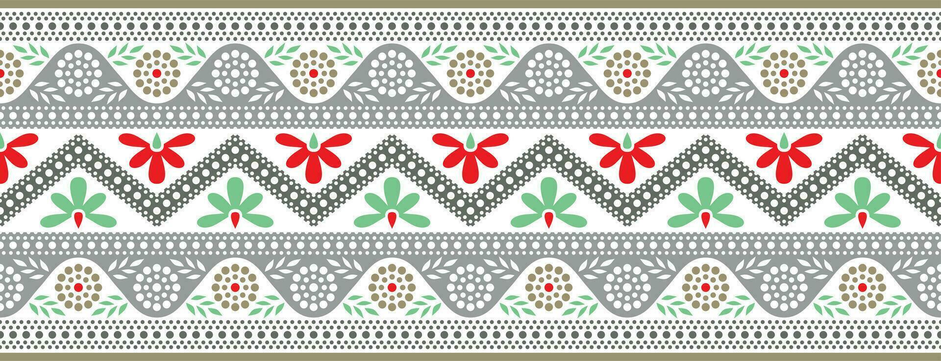 Vector colored seamless Indian ornament. Ethnic national border, India frame
