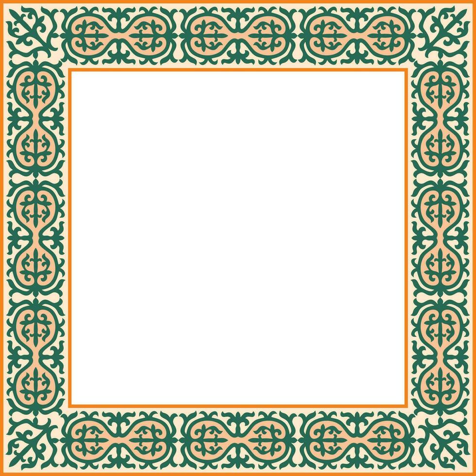 Vector colored square Kazakh national ornament.