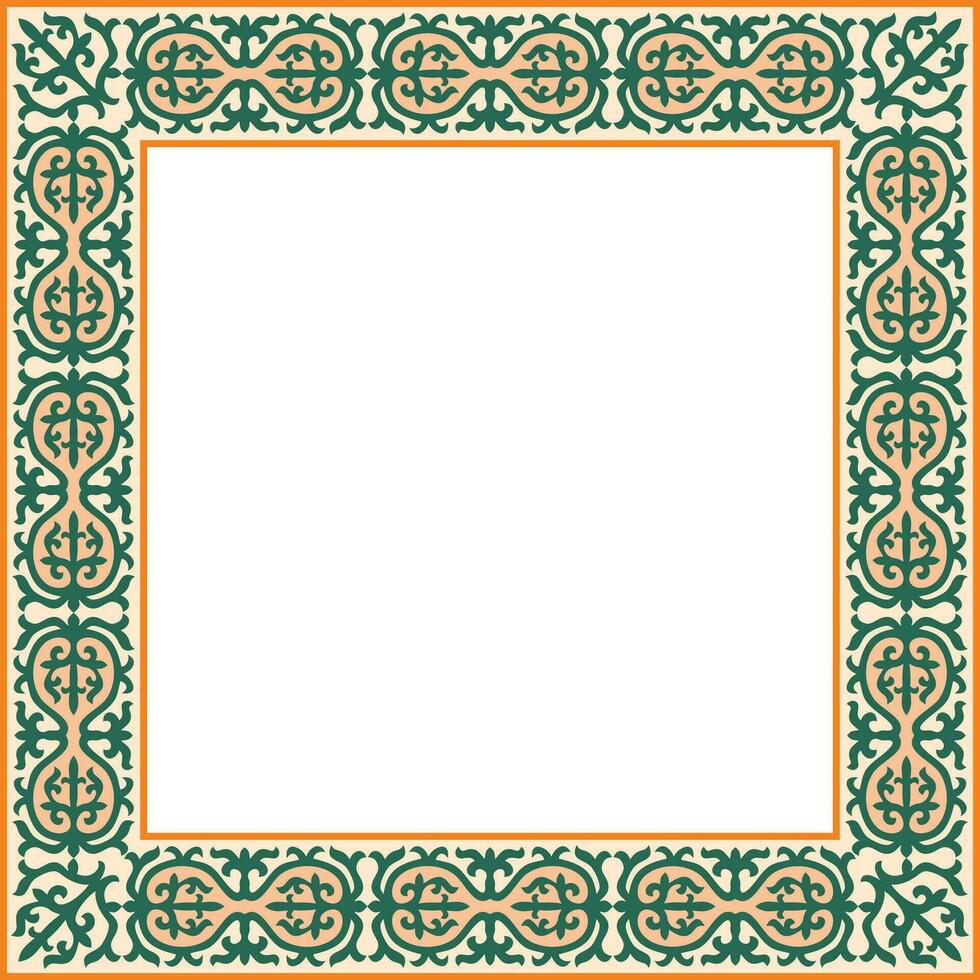 Vector colored square Kazakh national ornament.