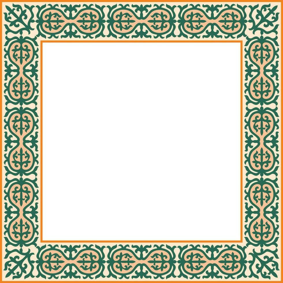 vector de colores cuadrado kazakh nacional ornamento.