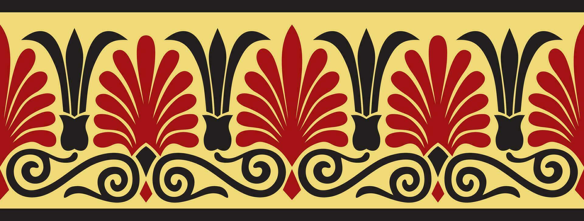 Vector colored seamless classical Greek ornament. Endless European pattern. Border, frame Ancient Greece, Roman Empire