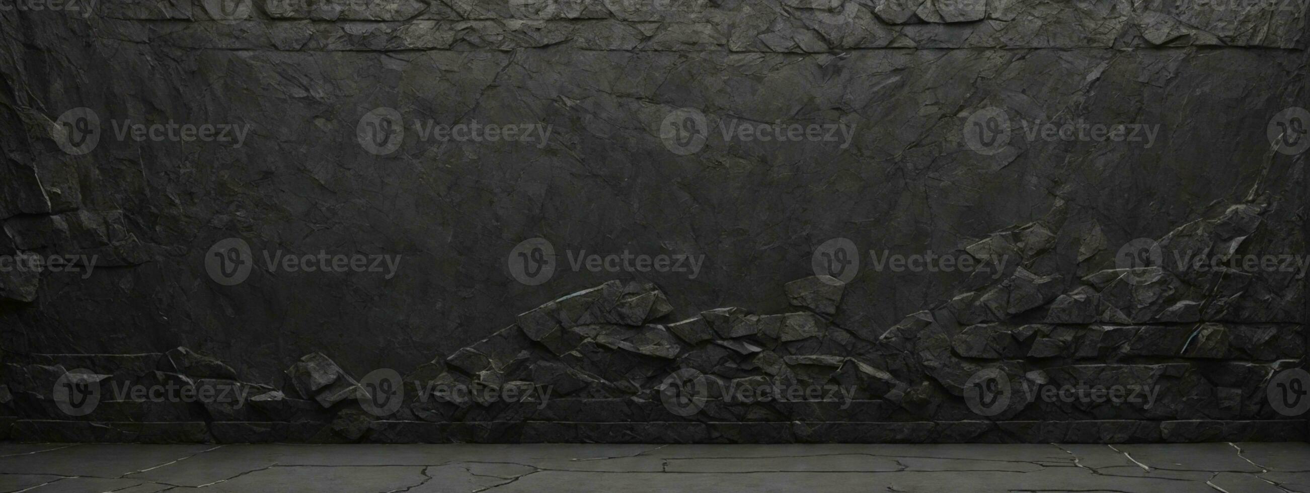 Black anthracite stone concrete texture background panorama banner long. AI generated photo