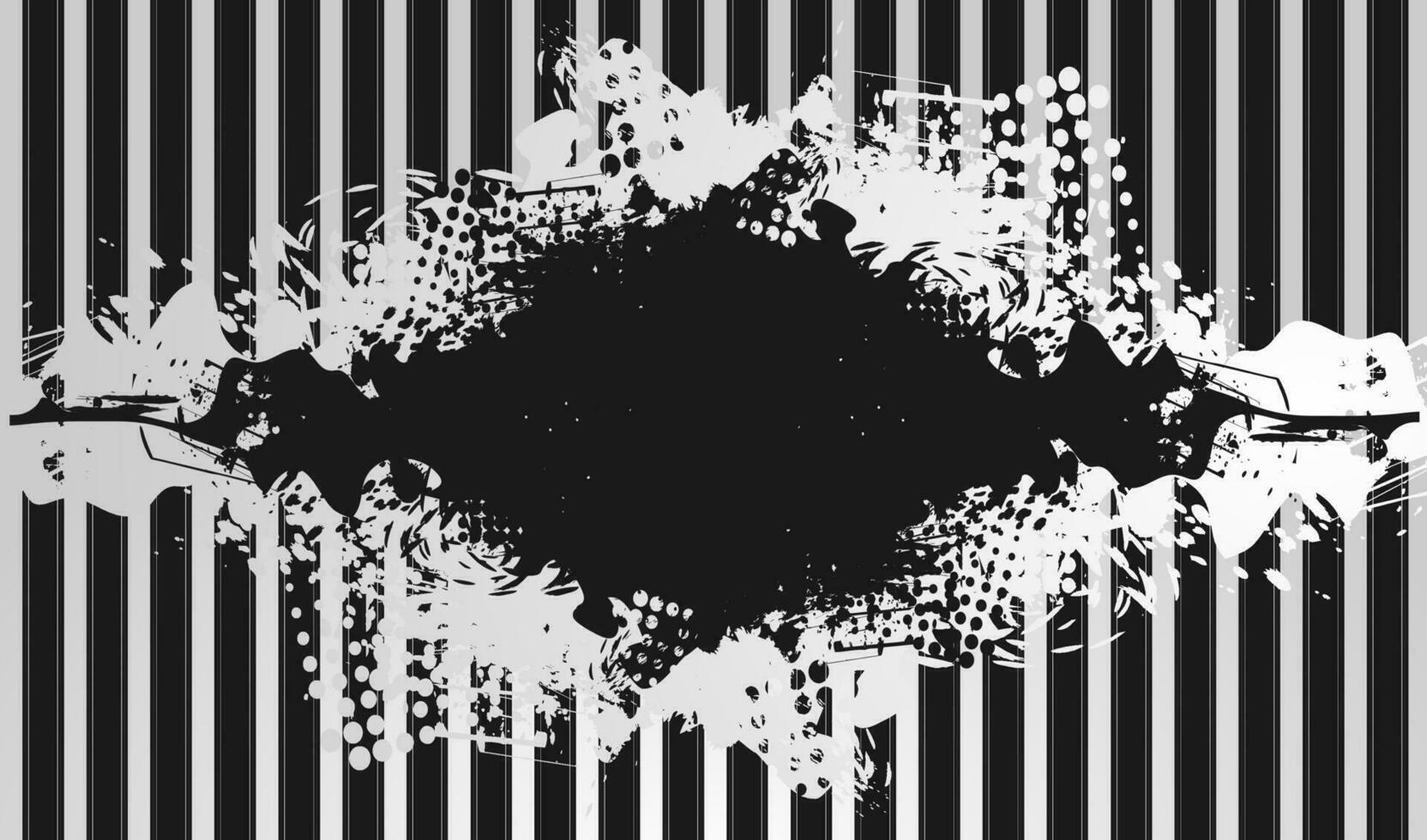 Black and white grunge blots textural background vector