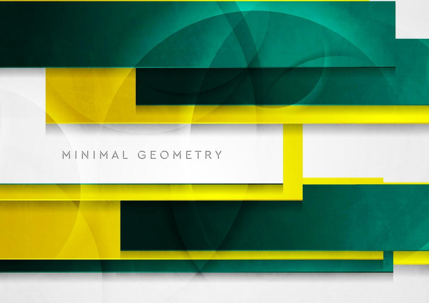 Green and yellow grunge glossy stripes abstract geometric background vector
