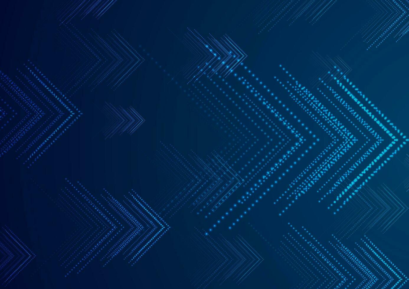 Blue abstract neon dotted lines arrows tech vector background