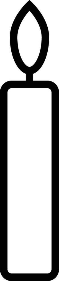 line candle icon in simple style isolated on white background . Vector