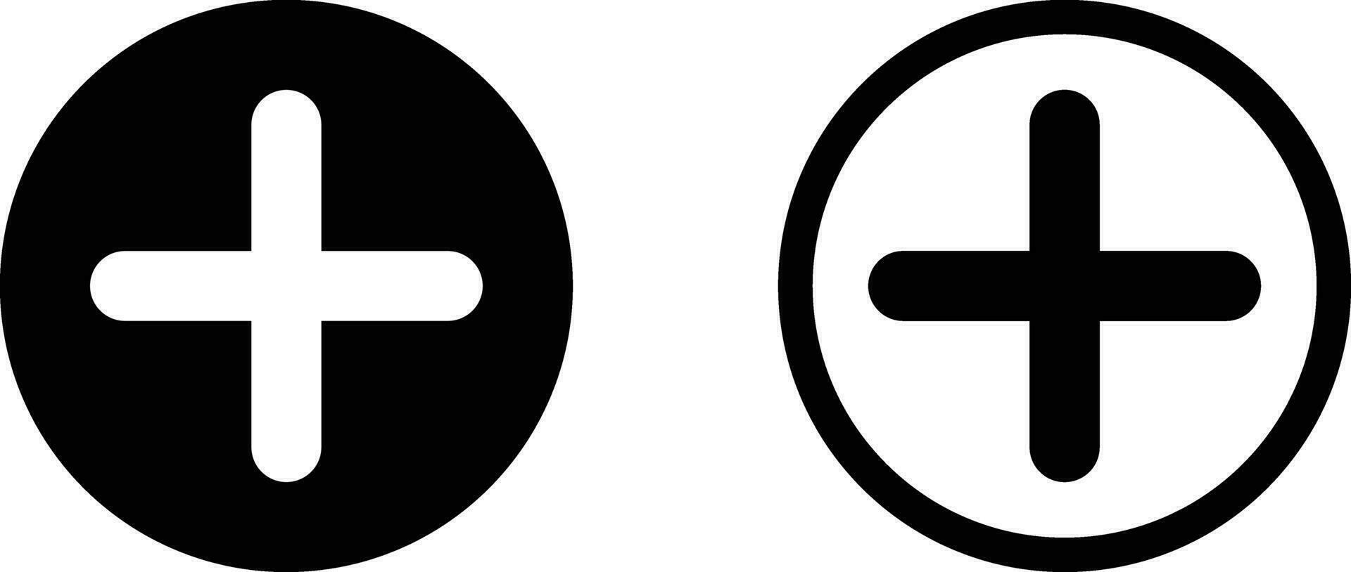 add icon set vector in two styles . plus icon . add post icon