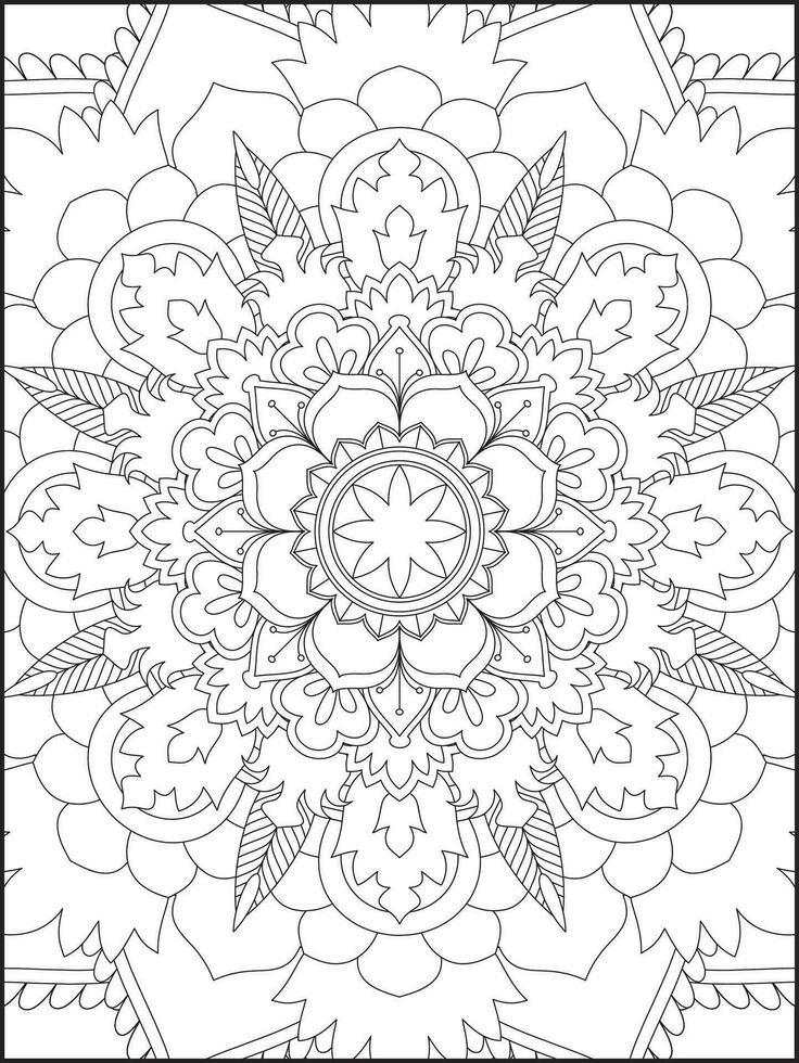 Ornamental mandala adult coloring book page. coloring page. Kids Coloring pages. Coloring Page For Adults. Mandala vector