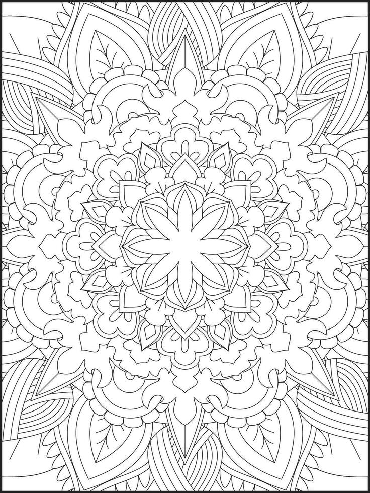 Ornamental mandala adult coloring book page. coloring page. Kids Coloring pages. Coloring Page For Adults. Mandala vector
