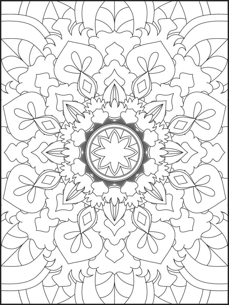 Ornamental mandala adult coloring book page. coloring page. Kids Coloring pages. Coloring Page For Adults. Mandala vector