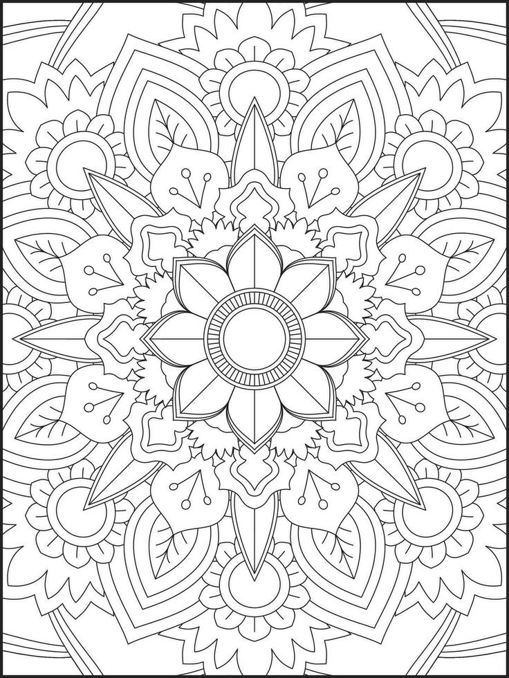 Ornamental mandala adult coloring book page. coloring page. Kids Coloring pages. Coloring Page For Adults. Mandala vector