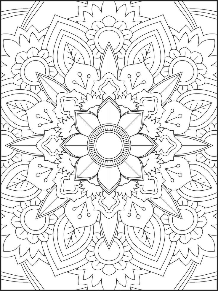 Ornamental mandala adult coloring book page. coloring page. Kids Coloring pages. Coloring Page For Adults. Mandala vector