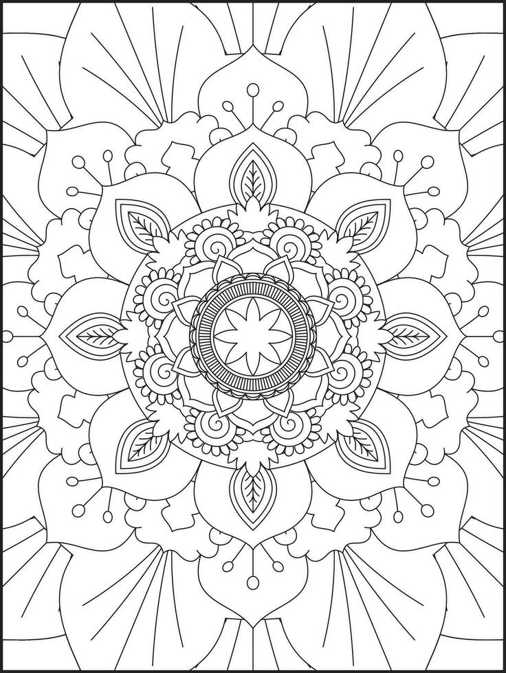 Ornamental mandala adult coloring book page. coloring page. Kids Coloring pages. Coloring Page For Adults. Mandala vector