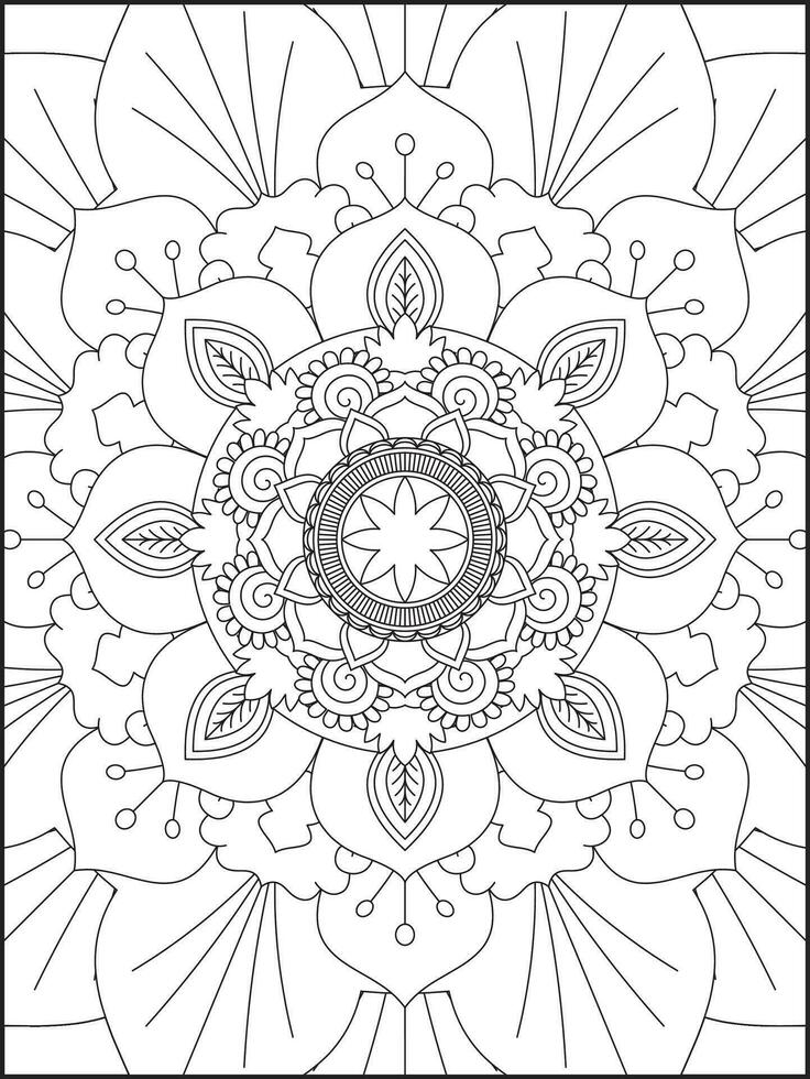 ornamental mandala adulto colorante libro página. colorante página. niños colorante paginas colorante página para adultos mandala vector