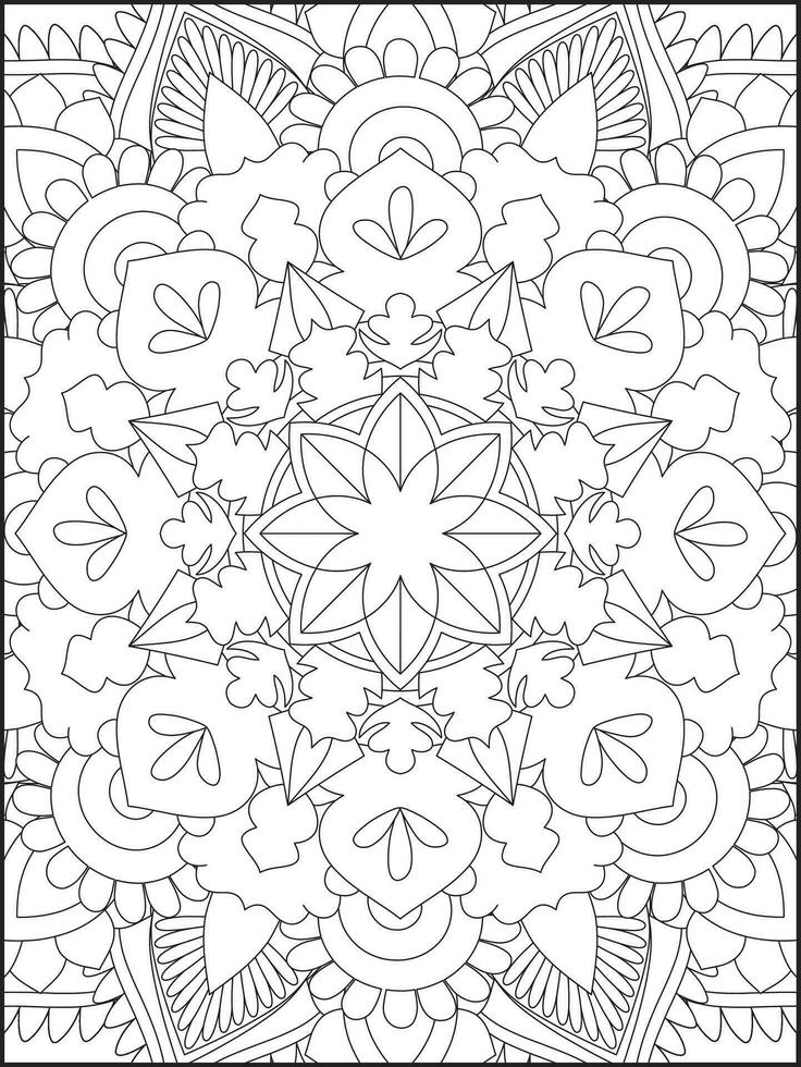 Ornamental mandala adult coloring book page. coloring page. Kids Coloring pages. Coloring Page For Adults. Mandala vector