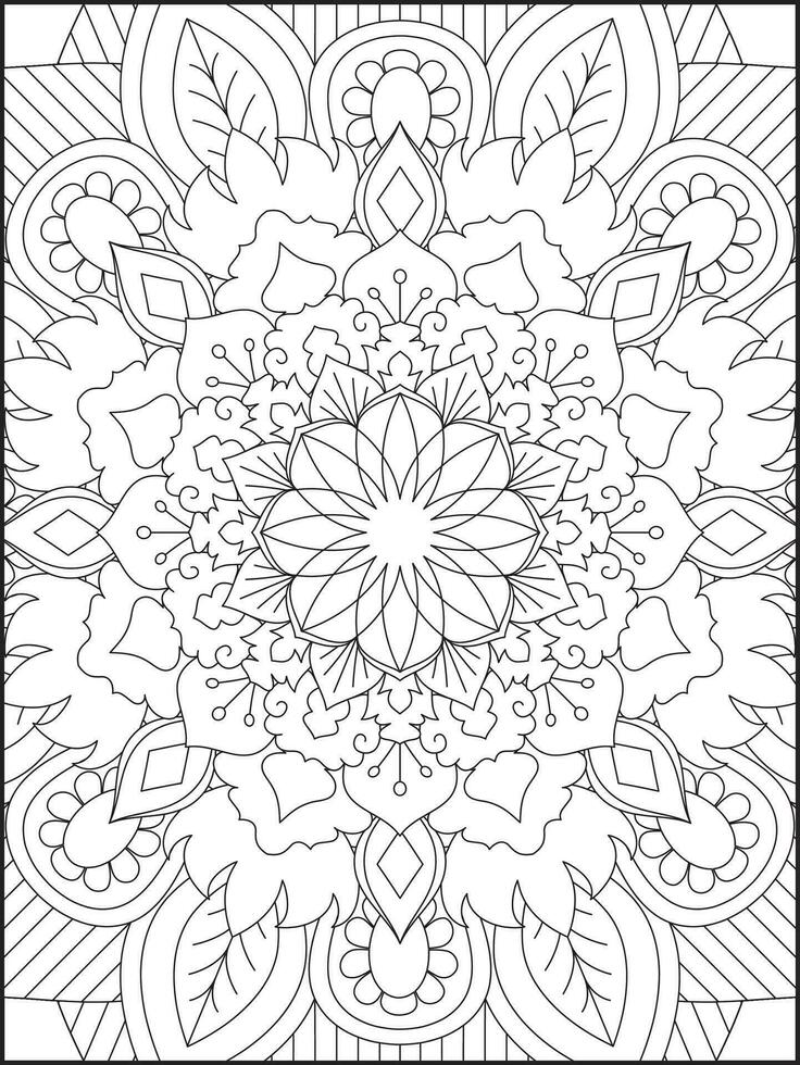 Ornamental mandala adult coloring book page. coloring page. Kids Coloring pages. Coloring Page For Adults. Mandala vector