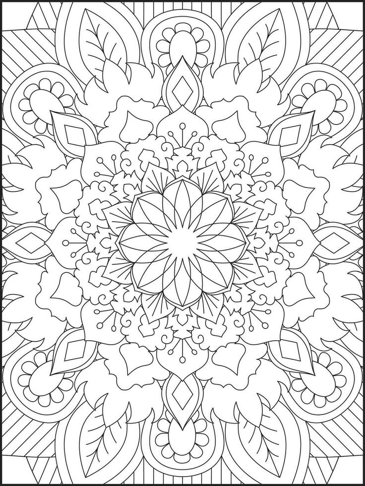 Ornamental mandala adult coloring book page. coloring page. Kids Coloring pages. Coloring Page For Adults. Mandala vector