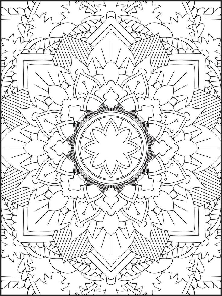 ornamental mandala adulto colorante libro página. colorante página. niños colorante paginas colorante página para adultos mandala vector