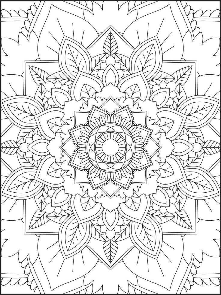 Ornamental mandala adult coloring book page. coloring page. Kids Coloring pages. Coloring Page For Adults. Mandala vector